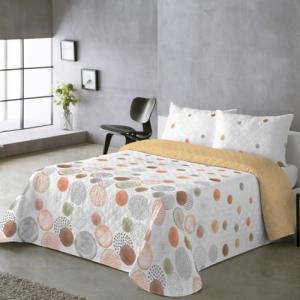 BOHEME Colcha Estampada Reversible Rocio Ocre Cama 135 cm -…