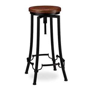 relaxdays Taburete Alto Cocina, Banqueta Bar, Vintage Indus…
