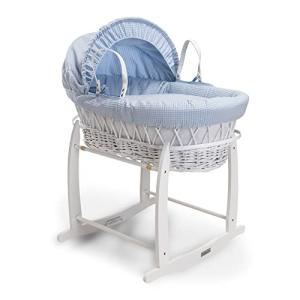 Clair de Lune Moisés de Mimbre Blanco gofre con Soporte osc…