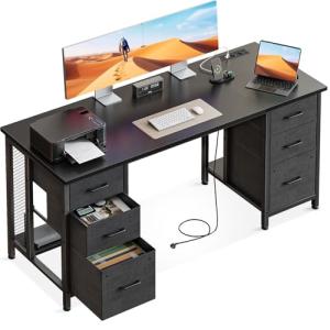 Coleshome Escritorio con 6 Cajones, 160x52 cm Mesa Escritor…