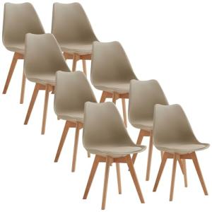 BenyLed Juego de 8 Sillas de Comedor,Silla con Patas de Mad…