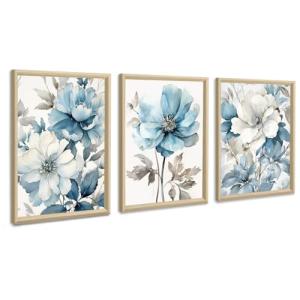 3Pcs Marco de madera Cuadros Decoracion Salon, Modernos Flo…