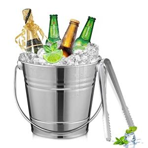 XLZJYIJ Cubitera de Hielo, 3 L Cubo de Hielo de Acero Inoxi…