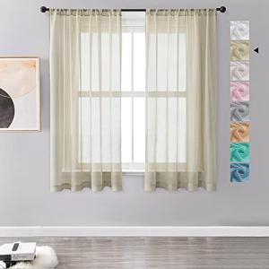 MRTREES Cortinas Visillos Habitacion Beige 2 Piezas 140X160…