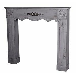 Consola de Chimenea Antiguo Gris Revestimiento de Madera Es…