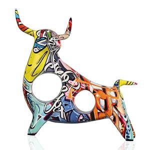 Estatua de Toro de Graffiti de Resina, decoración Minimalis…