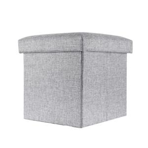 INTIRILIFE Puff Baúl Plegable 30x30x30 cm in Gris Alaska -…