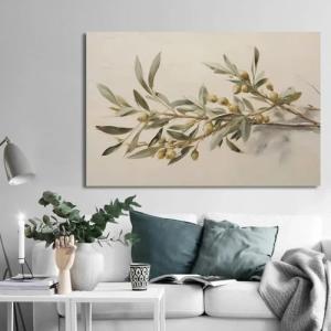 Póster de lienzo con pintura de olivo en jarrón, impresione…