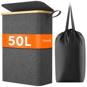 Lifewit Cesto Ropa Sucia Estrecho con Tapa 50L, Cesto de Ro…