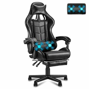 Soontrans Silla Gaming con Masajeador, Silla Gamer con Repo…