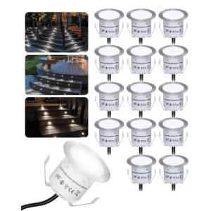 HIBOITEC 16 Luces LED Empotrables en el Suelo φ32mm, Blanco…