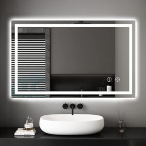 Dripex Espejo de Baño con Luz LED 100 x 60 cm, Antivaho, In…