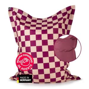 Lumaland Puf XXL de cuadros para adultos y niños, diseño de…