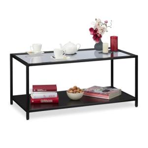 relaxdays Mesa Centro Cristal para el Salón, Diseño Moderno…
