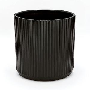 Amazon Basics Redondo Maceta de cerámica, estriada, 20.3 cm…