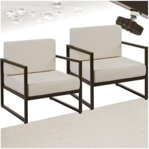 TecTake® Conjunto Jardín Exterior de Acero, Sillones Terraz…