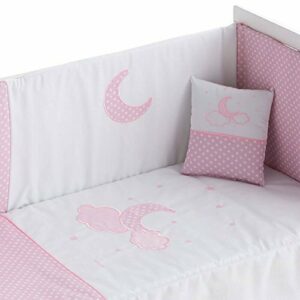 Bebelindo Edredón desenfundable cuna (60x120 cm) MOON rosa