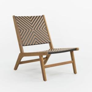 Vaukura Sillón de Madera de Acacia y Mimbre Sintético Idali…