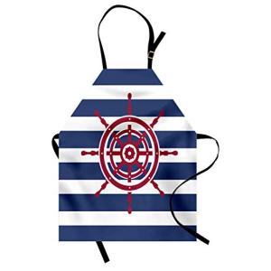 ABAKUHAUS Náutico Delantal de Cocina, Icono de rueda de nav…