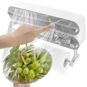 QWORK® 3 en 1 Dispensador Papel Aluminio y Film, portarroll…