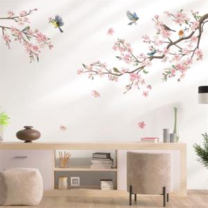 decalmile Pegatinas de Pared Árbol de Flores Rosa Vinilos D…