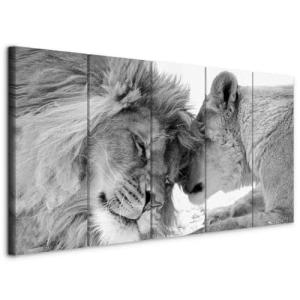 murando - Cuadro en Lienzo León 225z90 cm 5 piezas - Impres…
