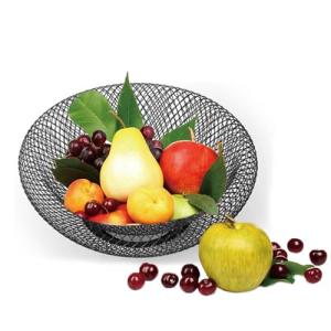 Moderno Frutero de Doble Pared, Bol de Fruta Metálico Grand…