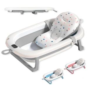 JUPPLIES Bañera Plegable Bebe con Cojin Ergonomico - Bañera…