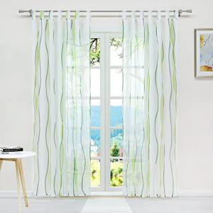 ESLIR Cortinas con trabillas, cortina transparente, diseño…