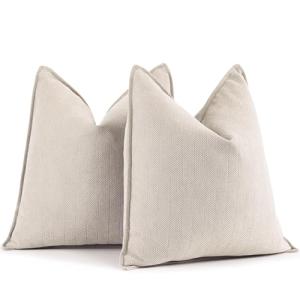 ZWJD Funda Cojin 55x55 Beige Juego de 2 Fundas Cojines de C…