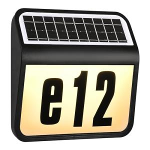 YRHome Número de casa iluminado solar con 2 LED número de c…