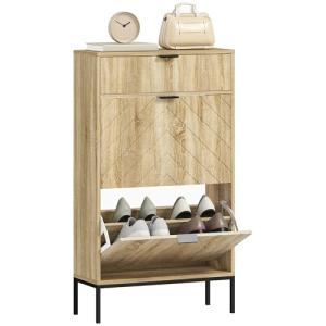 HOMCOM Zapatero Estrecho con 2 Puertas Zapatero Entrada Rec…
