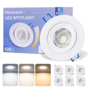 Heromind Juego de 6 Downlight Led Empotrable, 230V 5 W Foco…