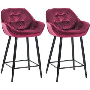 CLP Set De 2 Taburetes De Bar Gibson 76 En Terciopelo I Sil…