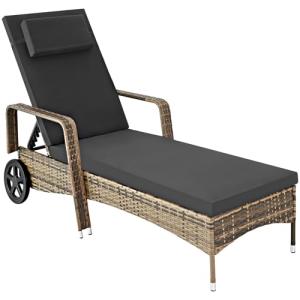 TecTake®, Tumbona Chaise Longue, Ajustable de Poliratán con…