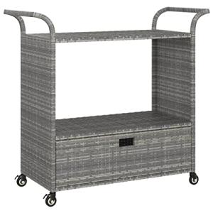 vidaXL Carrito de Bar con Cajón Carro Servicio Cocina Jardí…