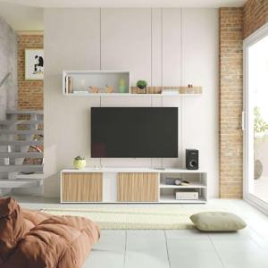 Habitdesign Mueble de Salón Ecco Color Blanco Artik y Roble…