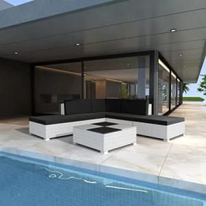 MOONAIRY Set Muebles de jardín 6 Piezas y Cojines, Set De J…