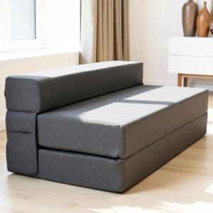Sofá Cama Plegable Doble 140 cm – Puff Cama con Colchón de…
