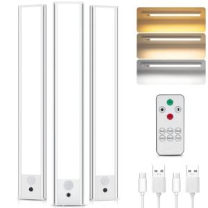 TOPPLEE Luz de Armario, 3 Piezas Luz Nocturna con Control R…