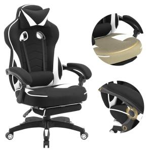 WOLTU Silla Gaming en Tela Transpirable, Ergonómica Silla G…