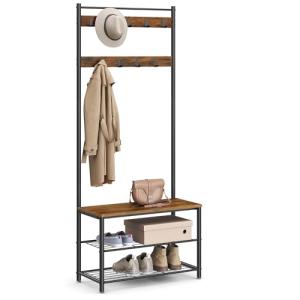 VASAGLE - Perchero con estante para zapatos, mueble de entr…
