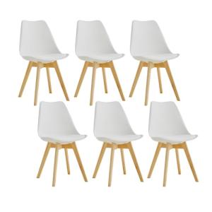 TTATC Pack de 6 Sillas de Comedor con Patas de Madera Maciz…