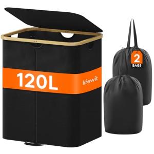Lifewit 120L Cesto Ropa Sucia con Tapa Grande, Cesta Ropa S…