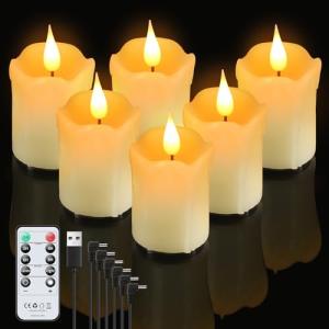 Forever Speed 6 Piezas Velas LED Recargables con Temporizad…