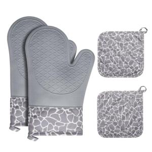 Cozary Manoplas Horno, Resistentes Guantes Horno un par y 2…