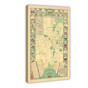 BFTIUTG Póster de lienzo con mapa de Hartford de 1933 para…