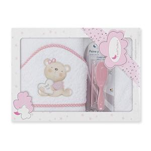 INTERBABY - Set Capa de Baño Love You Blanco y Rosa y Juego…