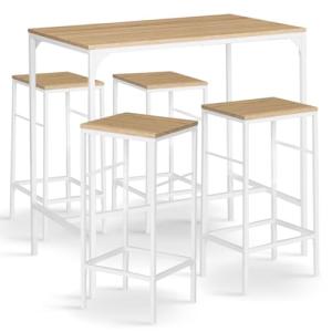 IDMarket – Conjunto de mesa alta de bar Detroit 100 cm y 4…