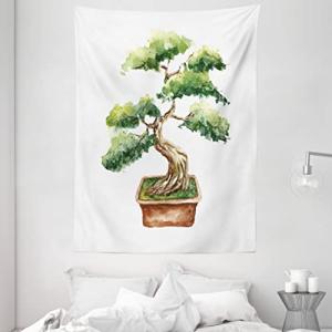 ABAKUHAUS Jardín Zen Tapiz de Pared, Acuarela Bonsai, para…